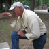 Mike surveying mushrooms from a distance